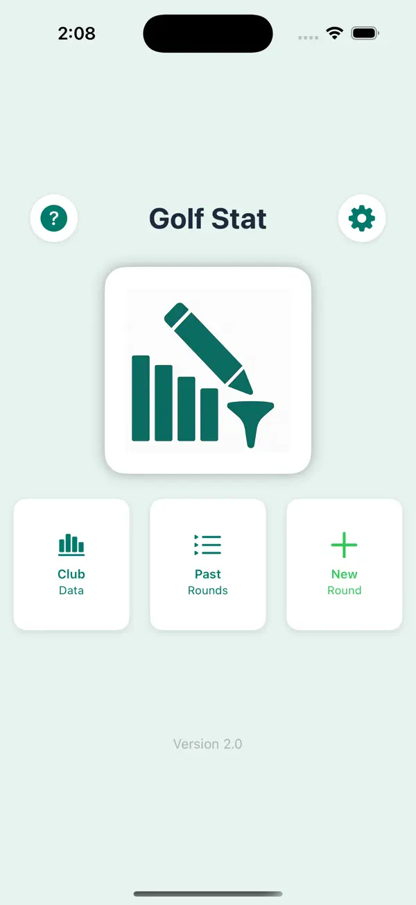 Golf Statistics app — home screen